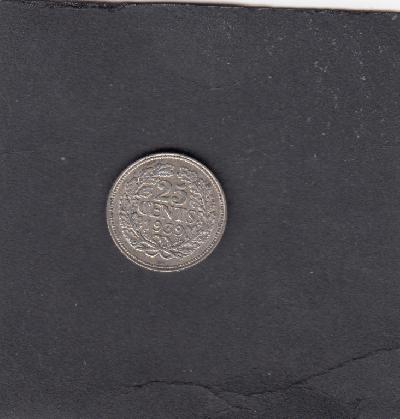 Beschrijving: 25 CENT WILHELMINA